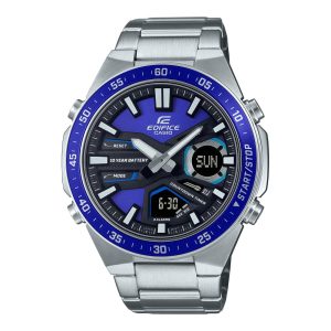 Casio Edifice Blue Dial Silver Stainless Steel Strap Men Watch EFV-C110D-2AVDF-P