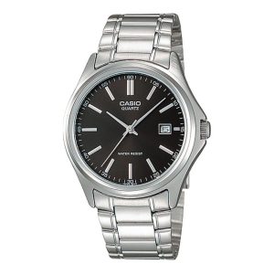 Casio General Black Dial Silver Stainless Steel Strap Men Watch LTP-1183A-1ADF-P