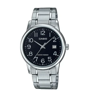 Casio General Black Dial Silver Stainless Steel Strap Unisex Watch LTP-V002D-1BUDF-P
