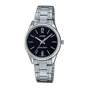 Casio General Black Dial Silver Stainless Steel Strap Unisex Watch LTP-V005D-1BUDF-P
