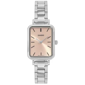 Casio General Pink Dial Silver Stainless Steel Strap Women Watch LTP-V009D-4EUDF-P