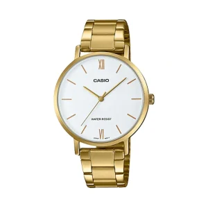 Casio General White Dial Gold Stainless Steel Strap Women Watch LTP-VT01G-7BUDF-P