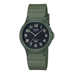 Casio General Black Dial Green Resin Strap Unisex Watch MQ-24UC-3BDF-P
