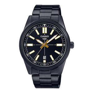 Casio General Black Dial Stainless Steel Strap Men Watch MTP-VD02B-1EUDF-P