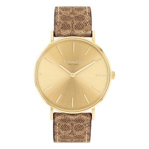 Coach New York Gold Dial Leather Strap Women Watch 14504086