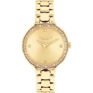 Coach New York Chelsea Gold Dial Stainless Steel Strap Women Watch 14504125