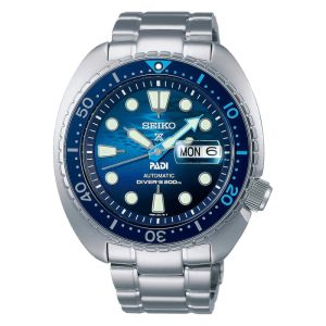 Seiko Presage Sea Blue Dial Silver Stainless Steel Strap Men Watch SRPK01K1