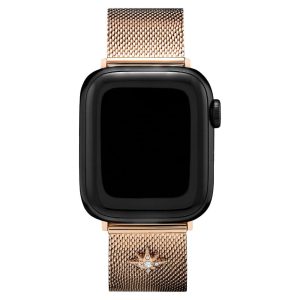 Olivia Burton Black Dial Rose Gold Milanese Strap Women Watch 24300011