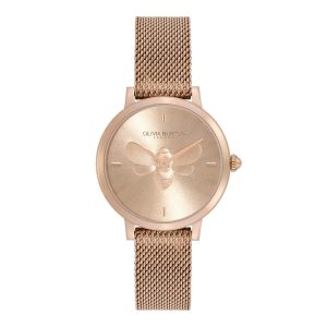 Olivia Burton Rose Gold Dial Milanese Strap Women Watch 24000020