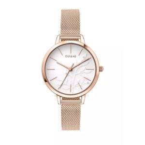 Oui & Me White Dial Rose Gold Milanese Strap Women Watch ME010134