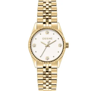 Oui & Me White Dial Gold Stainless Steel Strap Women Watch ME010277