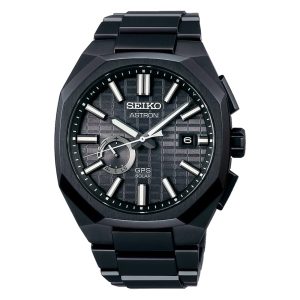 Seiko Astron Black Dial Stainless Steel Strap Men Watch SSJ015J1