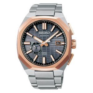Seiko Astron Black Dial Silver Stainless Steel Strap Men Watch SSJ014J1