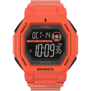 Timex Shock Digital Trend Command Encounter Orange Rubber Strap Men Watch TW2V60000