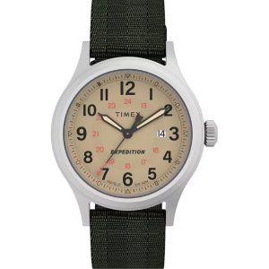 Timex Expedition Beige Dial & Green Fabric Strap Men Watch TW2V65800