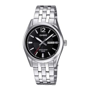 Casio General Black Dial Silver Stainless Steel Strap Men Watch MTP-1335D-1AVDF-P