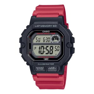 Casio General Digital Red Resin Strap Men Watch WS-1400H-4AVDF-P