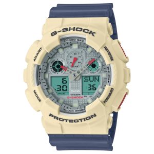 Casio G-Shock Digital-Analogue Blue Resin Strap Men Watch GA-100PC-7A2DR-P