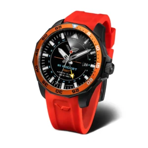 Vostok Europe GMT N-1 Rocket Orange Silicone Strap Men Watch NH34-225C714-RDS