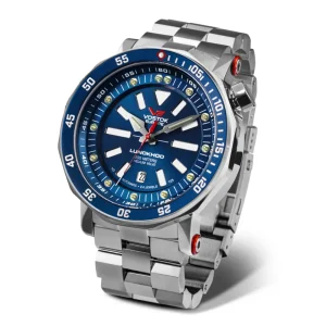 Vostok Europe Blue Dial Silicone & Stainless Steel Strap Men Watch NH35-620A634-BS