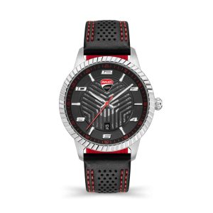 Ducati Corse Black Dial Leather Strap Men Watch DTWGB0000405