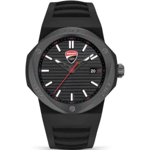 Ducati Corse Black Dial & Rubber Strap Men Watch DTWGN0000503