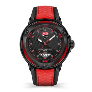 Ducati Corse Black Dial Red Silicone Strap Men Watch DTWGN2018904