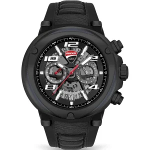 Ducati Corse Chronograph Black Dial Rubber Strap Men Watch DTWGO0000203