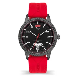 Ducati Corse Black Dial Red Silicone Strap Men Watch DTWGN2019503