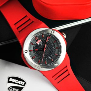 Ducati Corse Black Dial Red Silicone Strap Men Watch DTWGN0000507