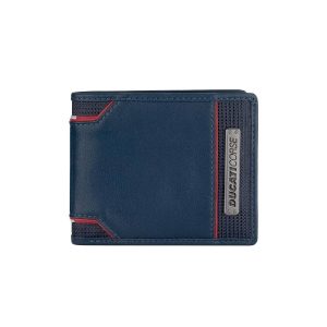 Ducati Wallet Corse Blue Genuine Leather for Men DTLGW2000304