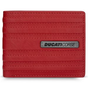 Ducati Wallet Corse Red Genuine Leather for Men DTLGW2200102
