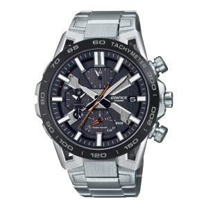 Casio Edifice Black Dial Silver Stainless Steel Strap Men Watch EQB-2000DB-1ADR-P