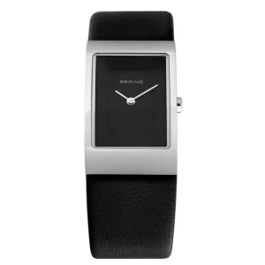 Bering Classic Black Dial Leather Strap Women Watch 10222-402