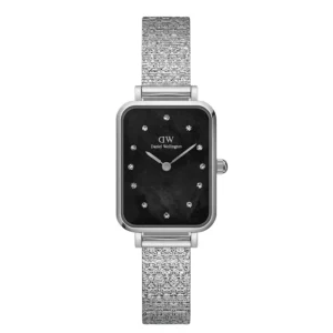 Daniel Wellington Black Dial Silver Milanese Strap Women Watch DW00100581