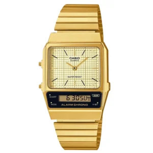Casio General Digital-Analogue Gold Stainless Steel Strap Unisex Watch AQ-800EG-9ADF