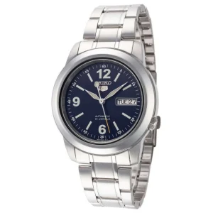 Seiko 5 Blue Dial Silver Stainless Steel Strap Men Watch SNKE61K1