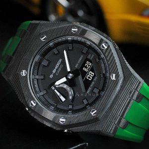 Casio G-Shock Black Dial Green Resin Strap Men Watch GA-2100-7ADR-M8