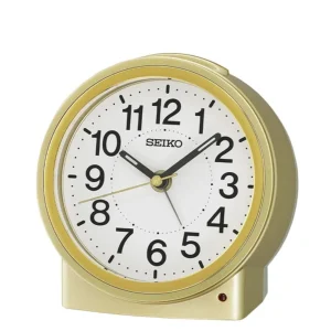 Seiko Clock White Dial Table Alarm Clock QHE199G