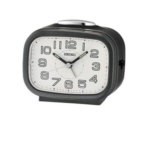 Seiko Alarm Clock White Dial Black Case QHK060K