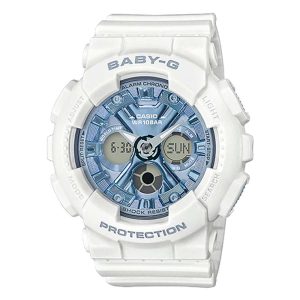 Casio Baby-G Digital-Analogue White Resin Strap Women Watch BA-130-7A2DR-P