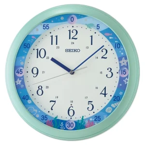 Seiko Clock Round Wall White Dial With Blue Lining in Dial QHA010M