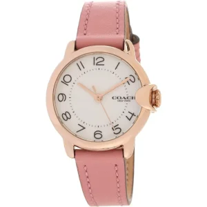 Coach New York Pink Leather Strap Women Watch 14503615