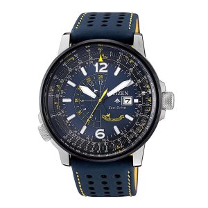 Citizen Eco-Drive Blue Dial Leather Strap Men Watch BJ7007-02L