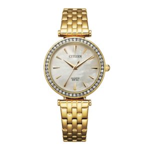 Citizen Quartz Silver Dial Gold Stainless Steel Strap Women Watch ER0212-50Y