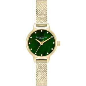 Olivia Burton Green Dial Gold Milanese Strap Women Watch OB16MN12