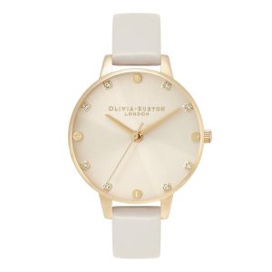 Olivia Burton Cream Dial & Leather Strap Women Watch OB16SE22