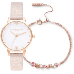 Olivia Burton Under The Sea Gift Set Leather Strap Women Watch OBGSET141