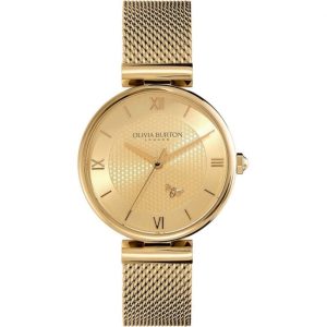 Olivia Burton Gold Dial Milanese Strap Women Watch 24000096