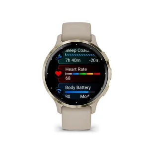 Garmin Venu 3S Cream Gold Stainless Steel Bezel with French Gray Case GM-010-02785-52